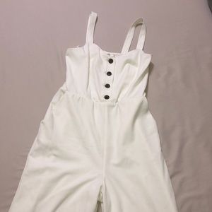 White wide strap jumpsuit